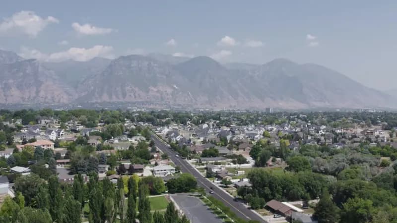 Rhino Roofing and Exteriors project — Utah Valley Wasatch Aerial — Pleasant Grove, UT